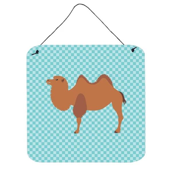 Bactrian Camel Blue Check Wall or Door Hanging Prints, 6 x 6 in., Carolines Treasures, Mfr#: BB7992DS66
